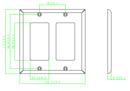RiteAV - (2 gang decorativo 15A presa di corrente 4 HDMI nero piastra da parete nera RiteAV - (2 gang decorativo 15A presa di corrente 4 HDMI nero piastra da parete nera