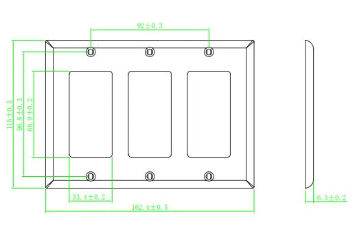 Decora Triple Gang - Stainless Steel Wall Plate