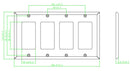Decora Four Gang - Stainless Steel Wall Plate