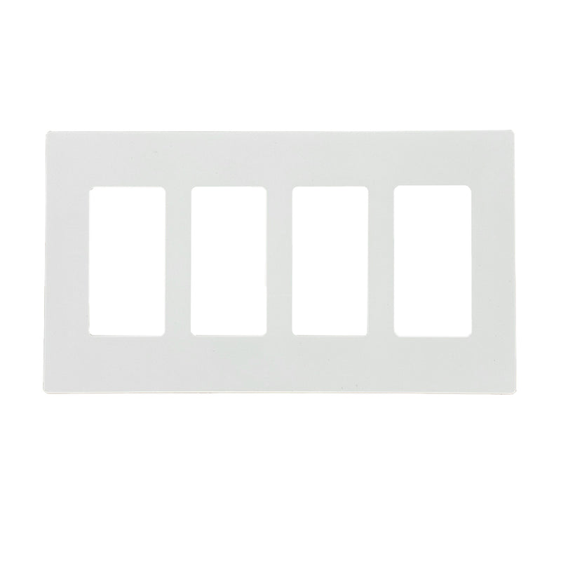 Decora Screw-Less Wall Plate- Quad Gang - White