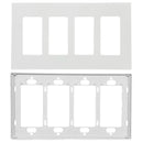 Decora Screw-Less Wall Plate- Quad Gang - White