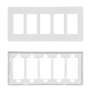Decora Screw-Less Wall Plate- Five Gang - White