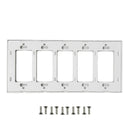 Decora Screw-Less Wall Plate- Five Gang - White