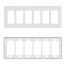 Decora Screw-Less Wall Plate- Six Gang - White