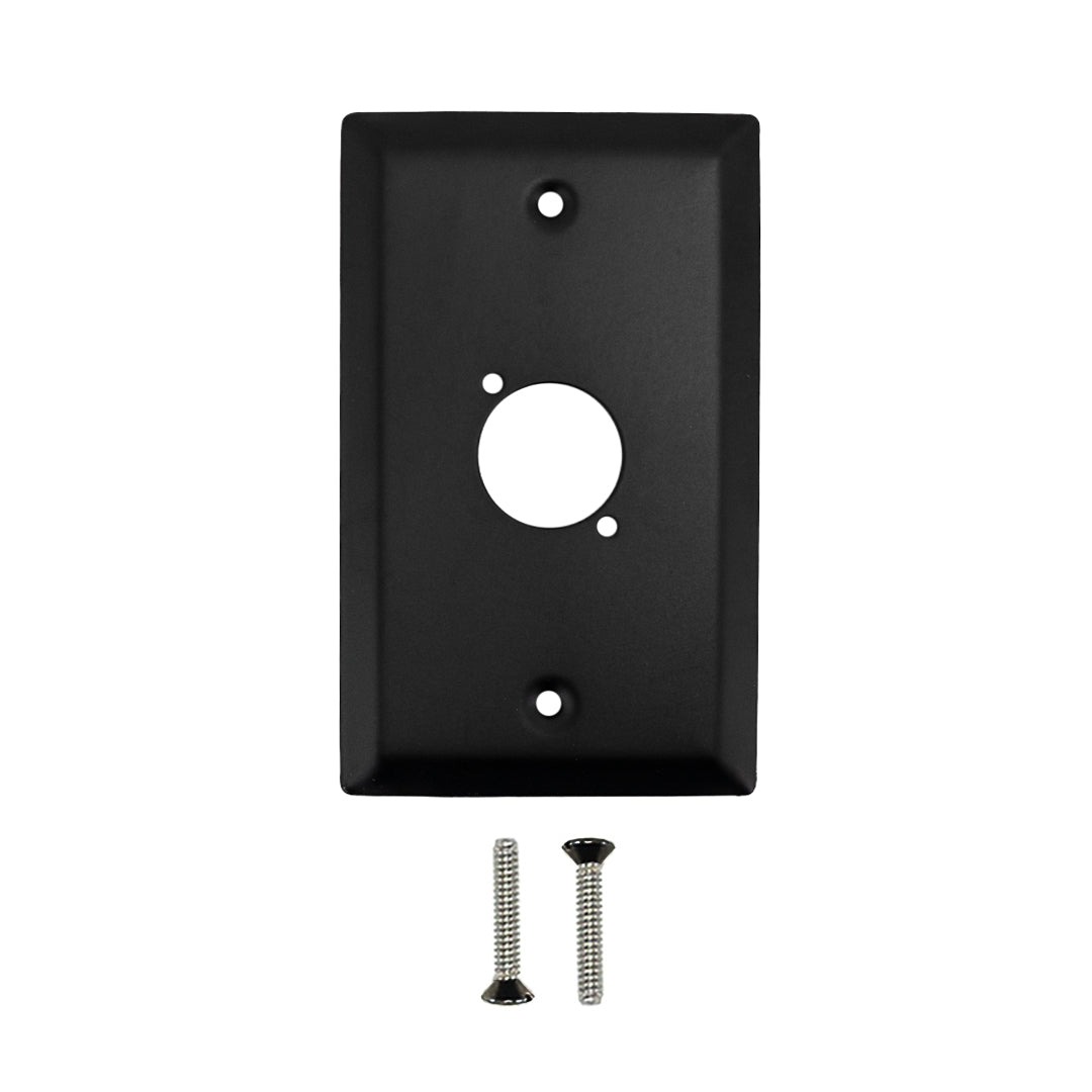 Single Gang - 1x D-Cut - Stainless Steel Wall Plate - Black