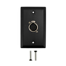 Single Gang 1 x XLR Locking Female Stainless Steel Wall Plate Kit - BLACK