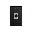 Single Gang 1 x XLR Locking Female Stainless Steel Wall Plate Kit - BLACK