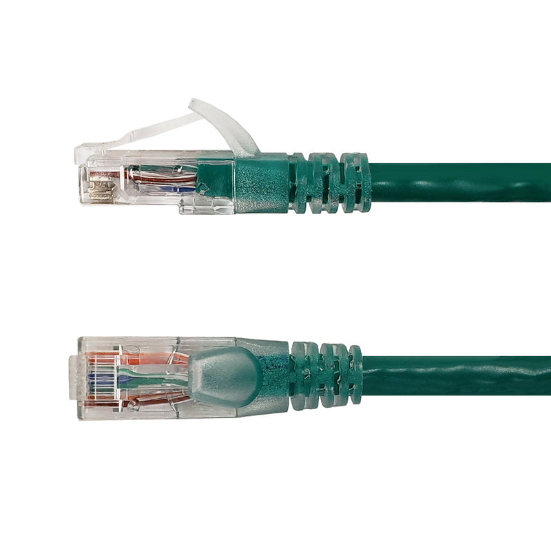 RJ45 Cat6 550MHz Clear Molded Boot Patch Cable - Green