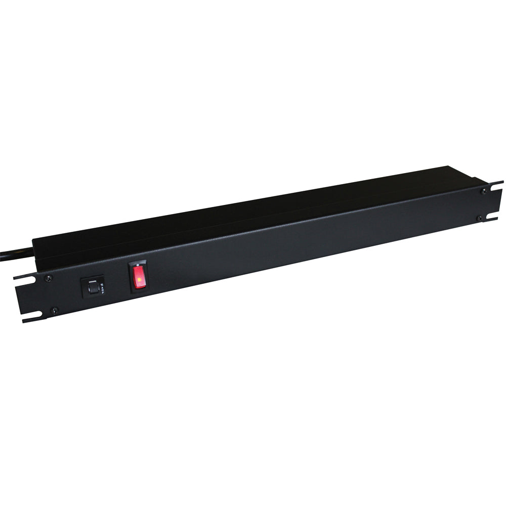 Hammond 19 Inch 8 Outlet Horizontal Rack Mount Power Strip - 6ft Cord,