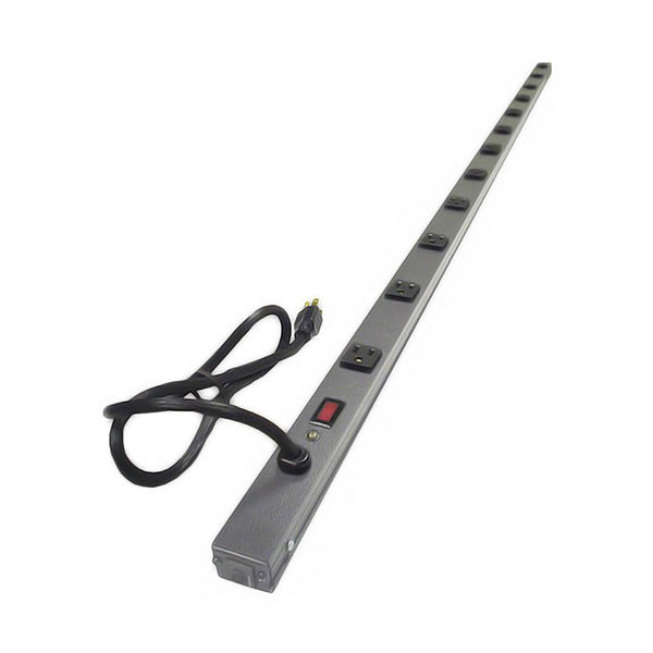 Hammond 70 inch 12-Outlet Vertical Power Strip - 6ft 5-15P Cord, 5-15R Receptacles
