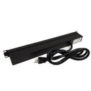 Hammond 19 inch 8 Outlet Horizontal Rack Mount Power Strip - 15ft Cord, 5-20P Plug, 5-20R Front Receptacles