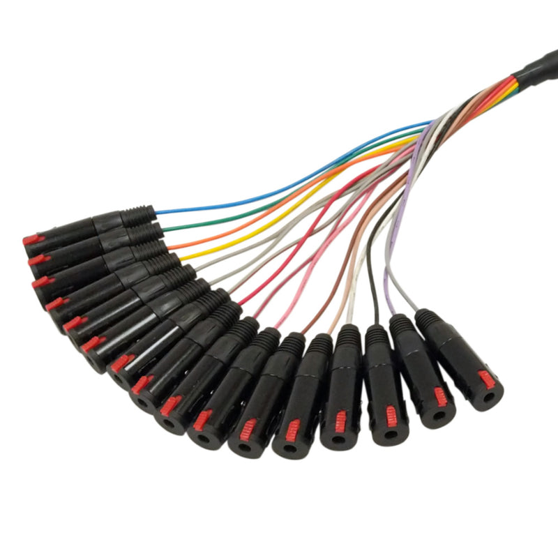 Premium Phantom Cables Male to 1/4 Inch TRS Female Balanced Analog 16-Channel Snake Cable