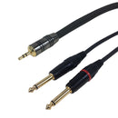 Premium Phantom Cables 3.5mm Male to 2x 1/4 inch TS Male Audio Cable FT4