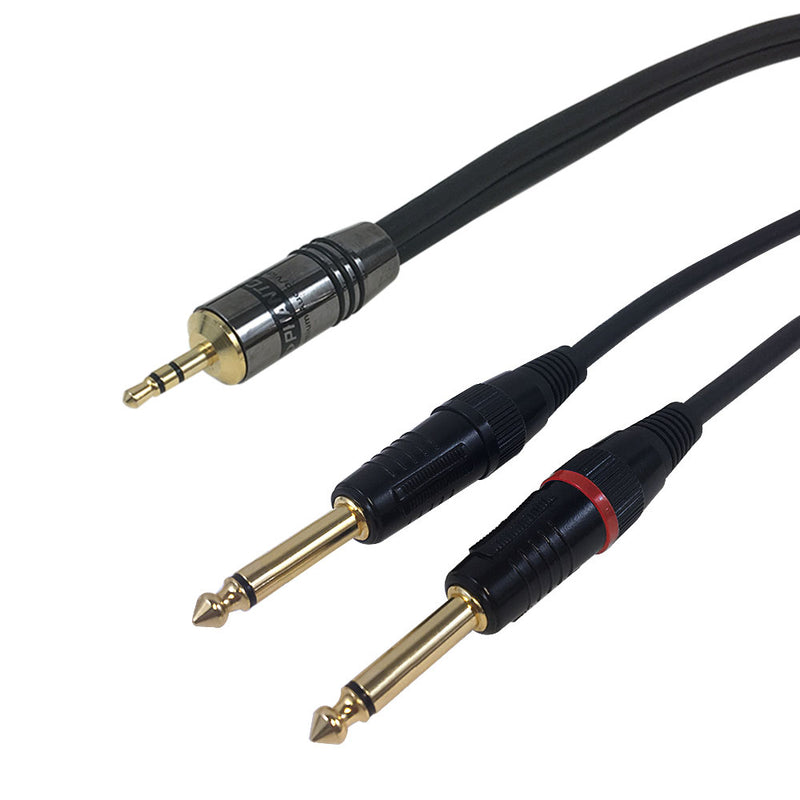 Premium Phantom Cables 3.5mm to 2x 1/4 inch TS Male Audio Cable FT4