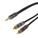 Premium Phantom Cables 3.5mm Male to 2x RCA Male Audio Cable