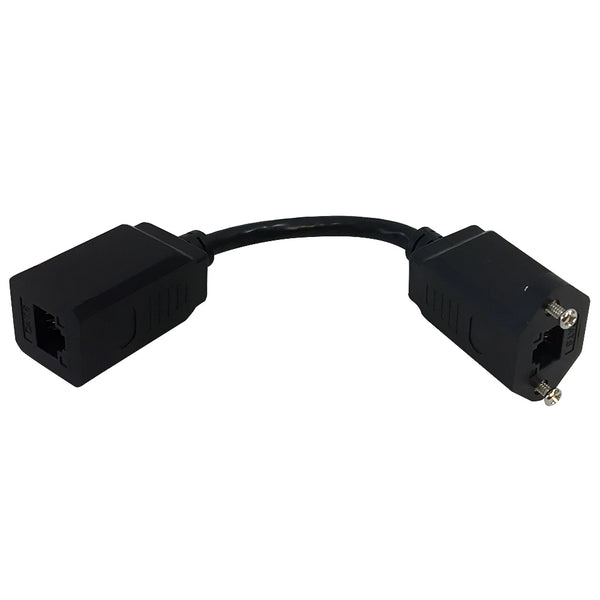 6 Inch RJ45 CAT6 Female to Female Adapter with Screw Holes (centered)