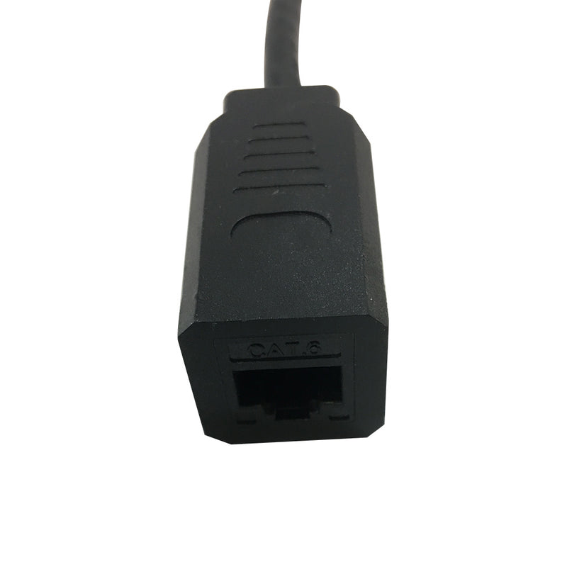 6 Inch RJ45 CAT6 Female to Female Adapter with Screw Holes (centered)