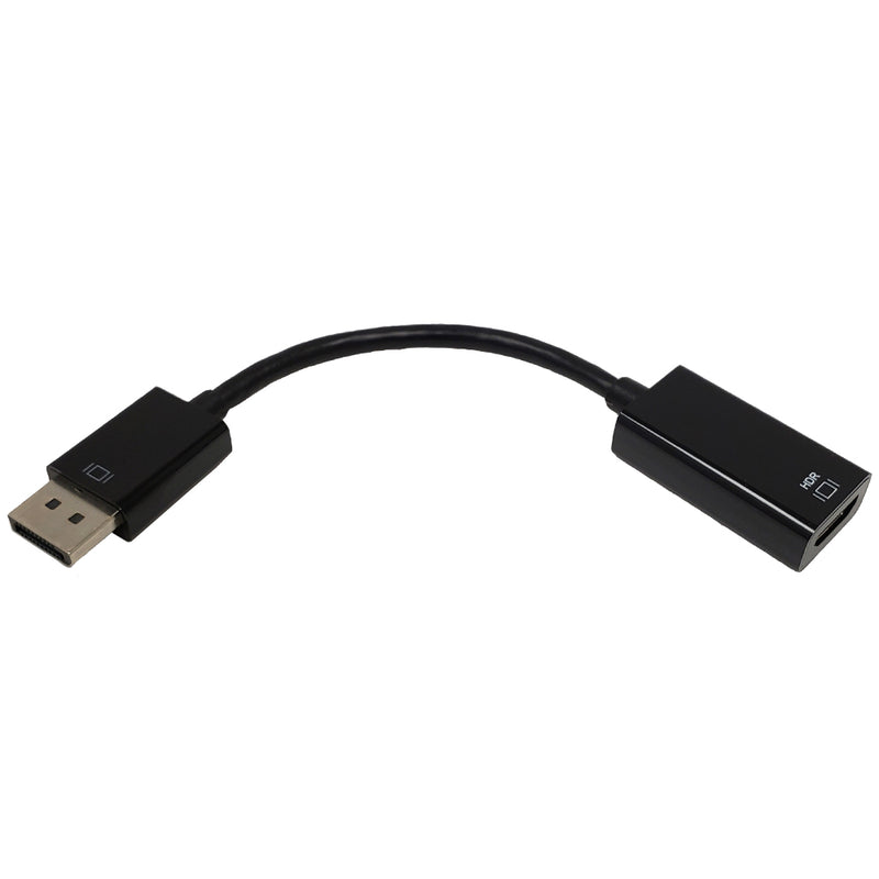 6 inch DisplayPort 1.2 Male to HDMI Female 4K@60Hz Adapter, Active - Black