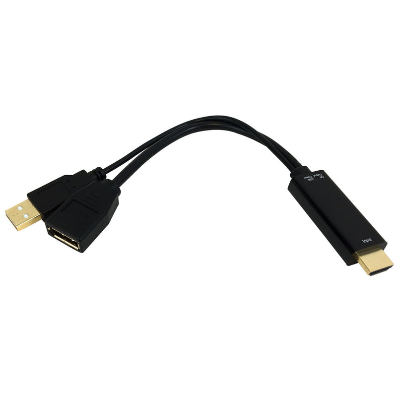 6 inch HDMI Male to DisplayPort Female 4K Adapter, Active - Black