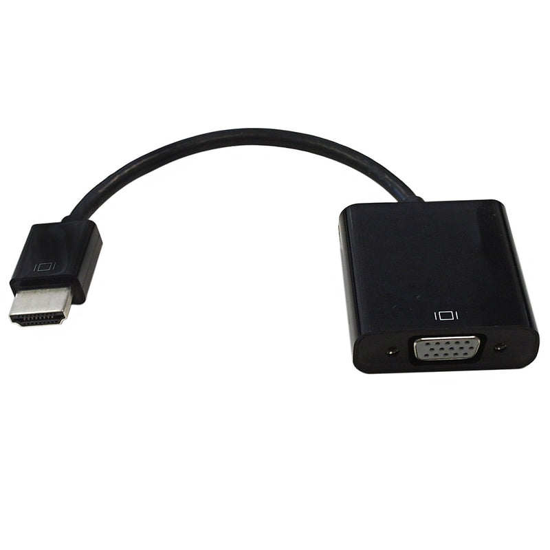 6 inch HDMI Male + 3.5mm Female Adapter Black - PC/Laptop to VGA Display