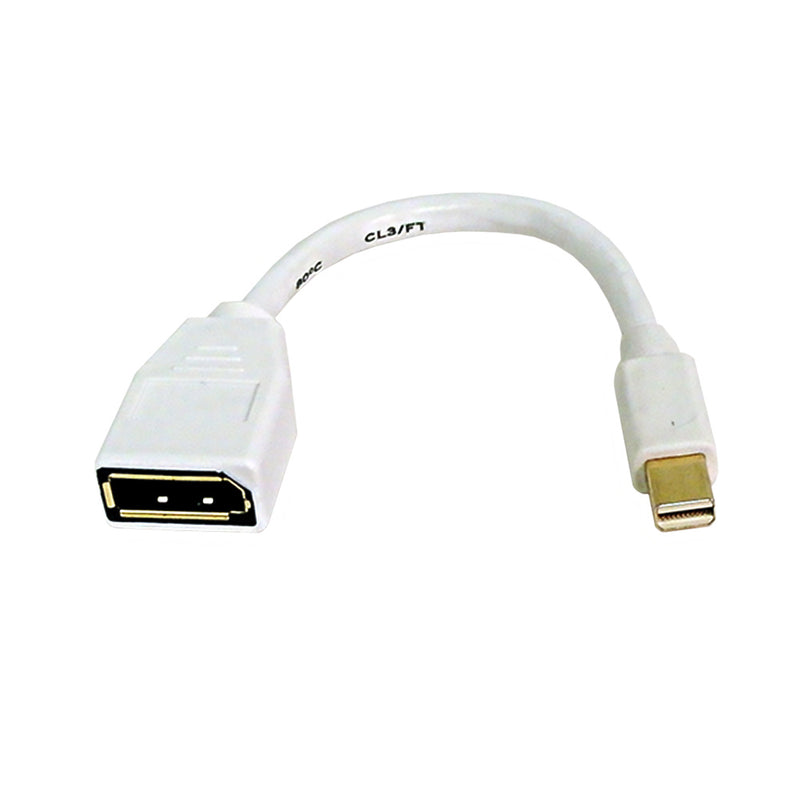 6 inch Mini-DisplayPort/Thunderbolt™ v1.2 Male to DisplayPort Female Adapter - White