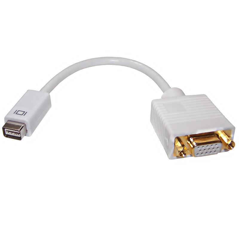 6 inch Mini DVI Male to VGA Female Adapter - White