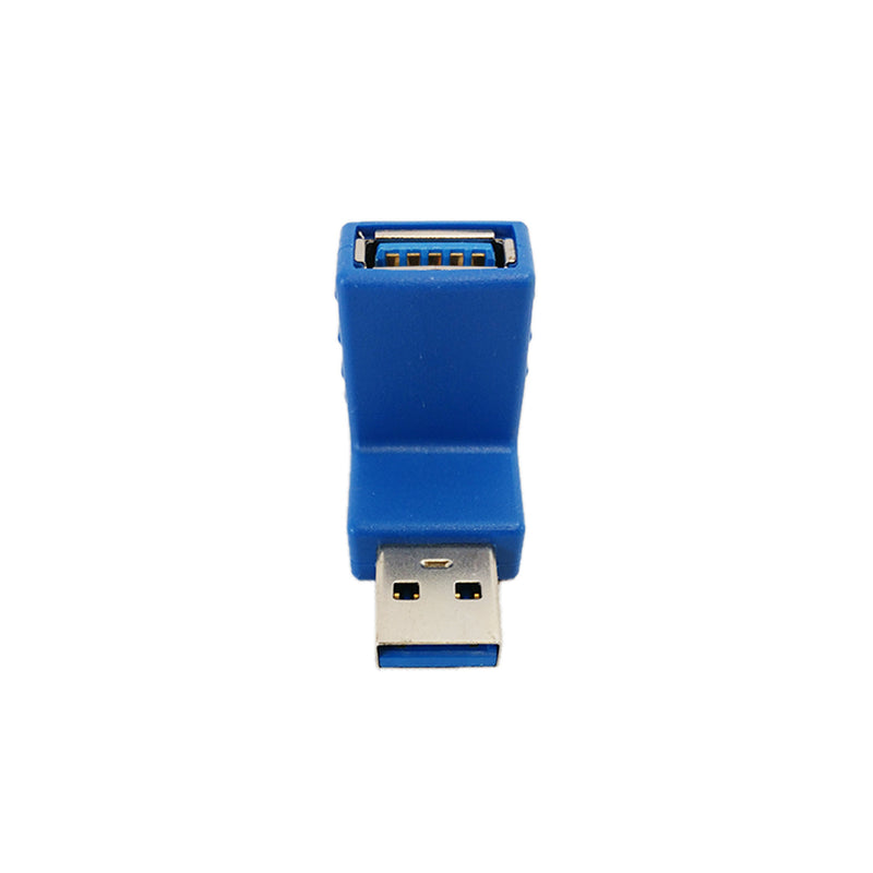 USB 3.0 Male to A Female 90 degree Adapter - Blue