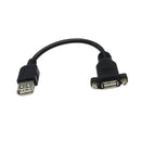 6 inch USB 2.0 A Female to A Female Adapter with Screw Holes