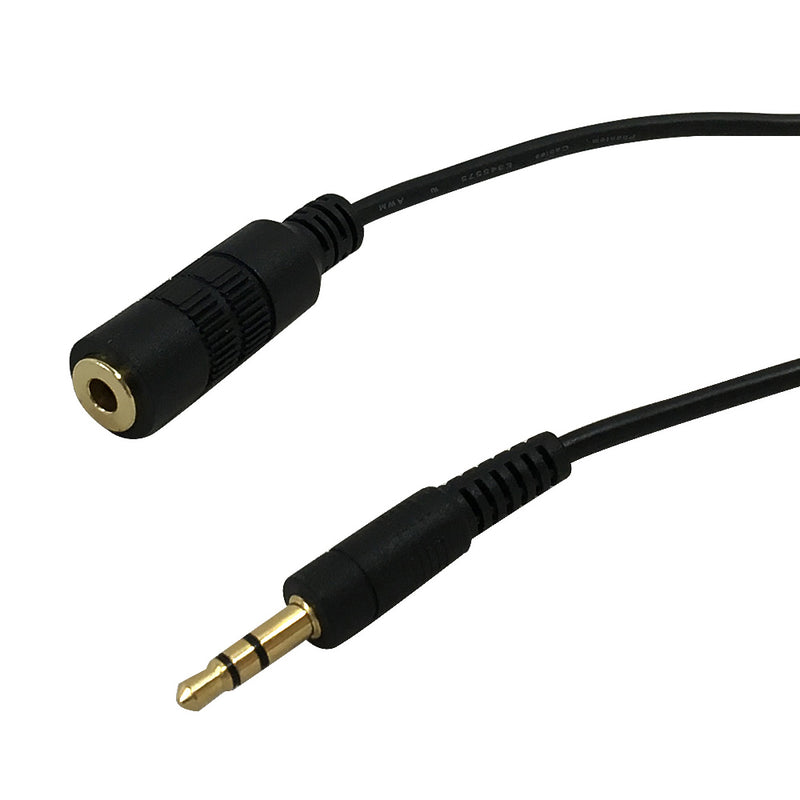 3.5mm Stereo Male to Female Cable Riser Rated CMR/FT4 - Black