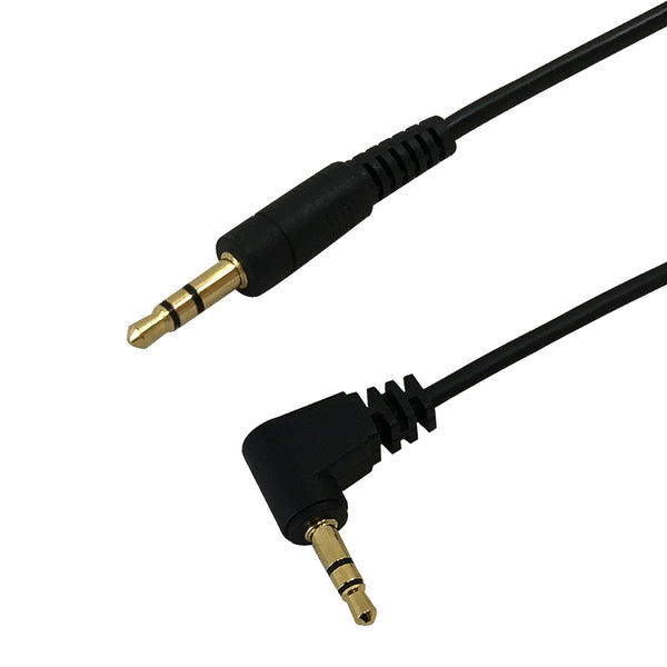 3.5mm Stereo Straight to Male Right Angle Cable - Riser Rated CMR/FT4