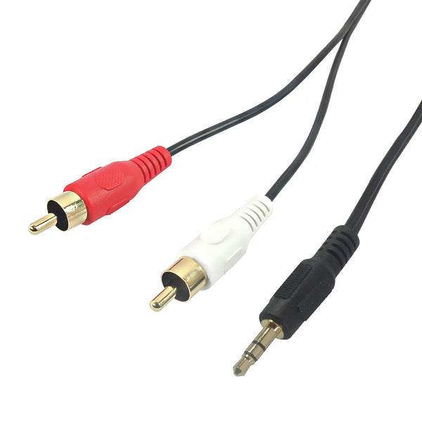 Molded 3.5mm to 2x RCA Male Audio Cable