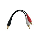 6 inch Subwoofer Y-Splitter RCA Male to 2x RCA Male Cable