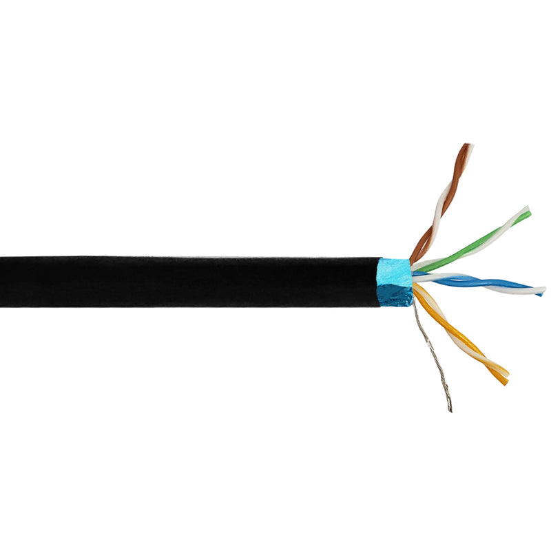 CAT5E HiFlex Rugged 4 Pair 26AWG FTP Shielded Stranded Black Cable