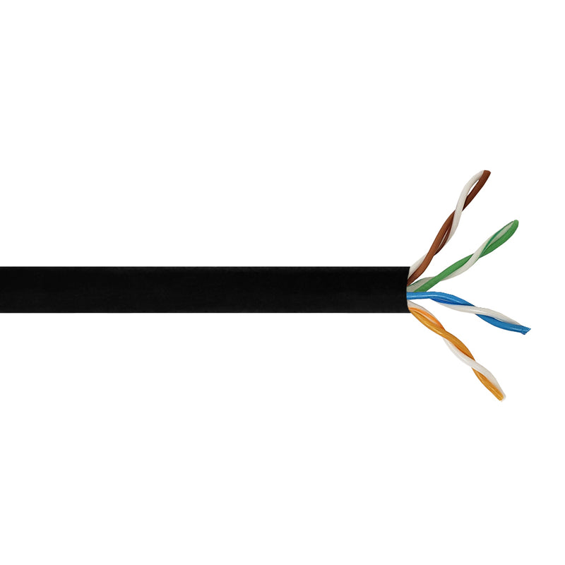 CAT5E HiFlex Rugged 4 Pair 24AWG UTP Stranded Black Cable Pur Jacke