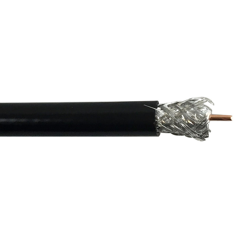 1000ft RG11 14AWG CCS 60% Braid Direct Burial Bulk Cable Pe - Black