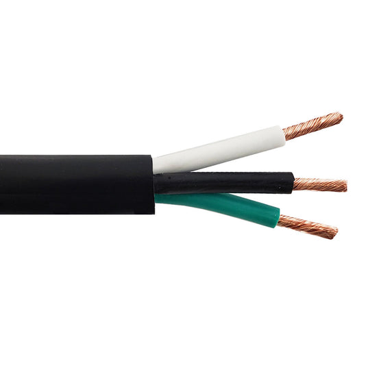 Flexible Electrical Cord Cable - 12AWG 3C SJT 300V 105C - Black (Per M