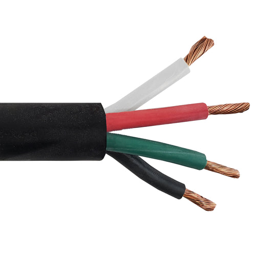 Flexible Electrical Cord Cable - 8AWG 4C SOOW 600V 90C - Black (Per Me