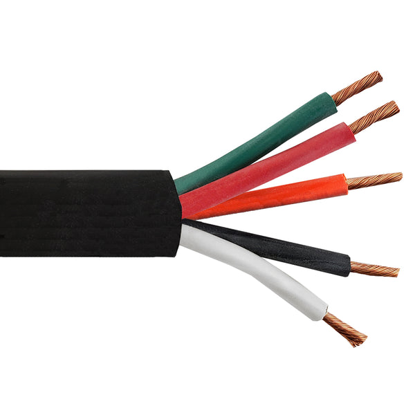 Flexible Electrical Cord Cable 10AWG 5C SOOW 600V 90C - Black Per Meter