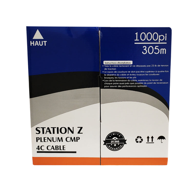 1000ft Station Z Quad Security - 4C 22AWG Solid Cable CMP Plenum