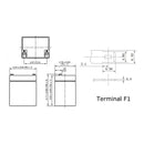 Sealed Lead Acid AGM Battery 12V 5amp - F1 Terminals