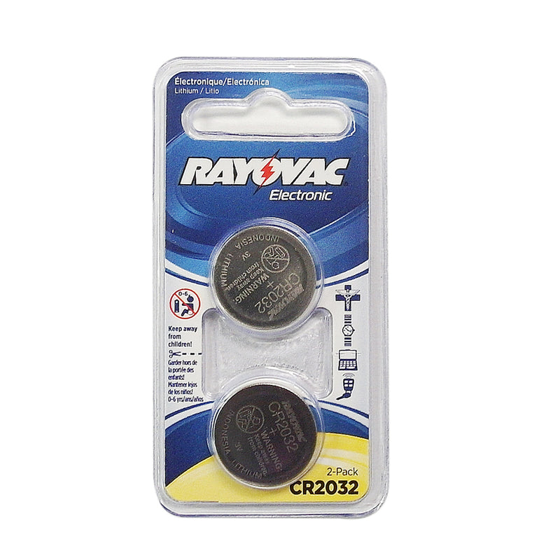 Rayovac coin cell battery 3V size CR2032 Lithium 2 pack