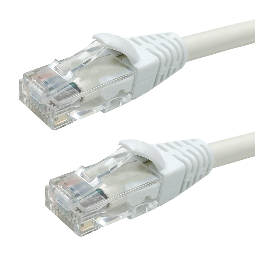 Molded Boot Custom RJ45 CAT5E 350MHz Assembled Patch Cable - White