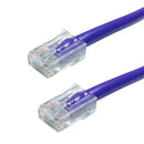 No Boot Custom RJ45 CAT5E 350MHz Assembled Patch Cable - Purple