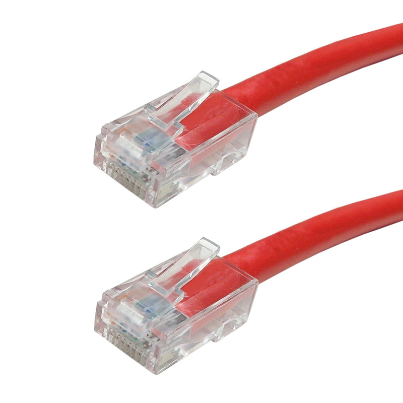 No Boot Custom RJ45 CAT5E 350MHz Assembled Patch Cable - Red