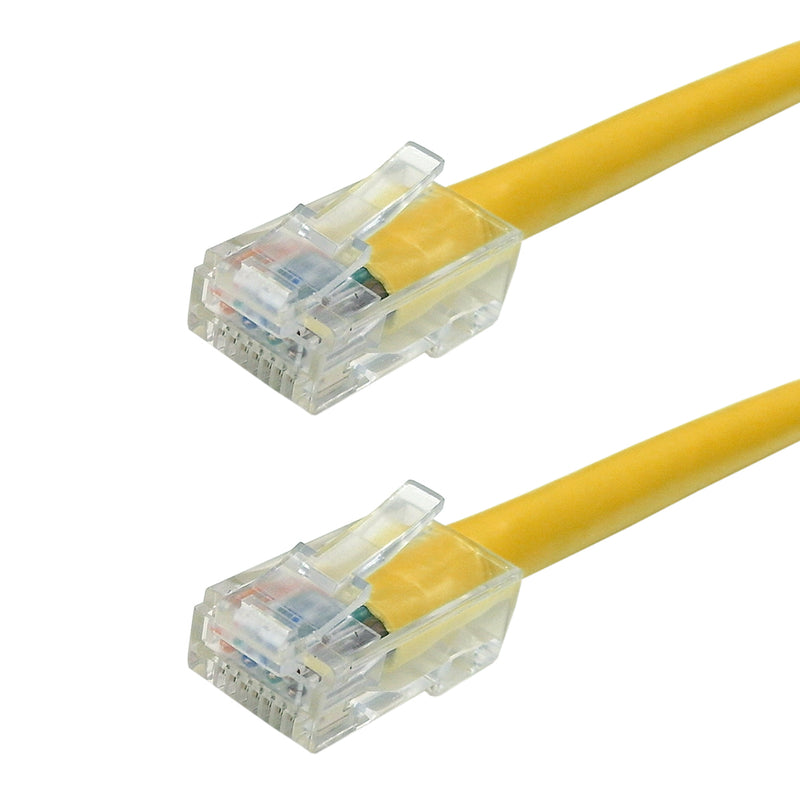 No Boot Custom RJ45 CAT5E 350MHz Assembled Patch Cable - Yellow