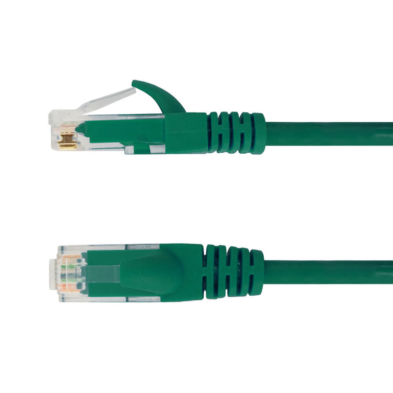 RJ45 Cat6 550MHz Molded Patch Cable - Premium Fluke® Patch Cable Certified - CMR Riser Rated - Green