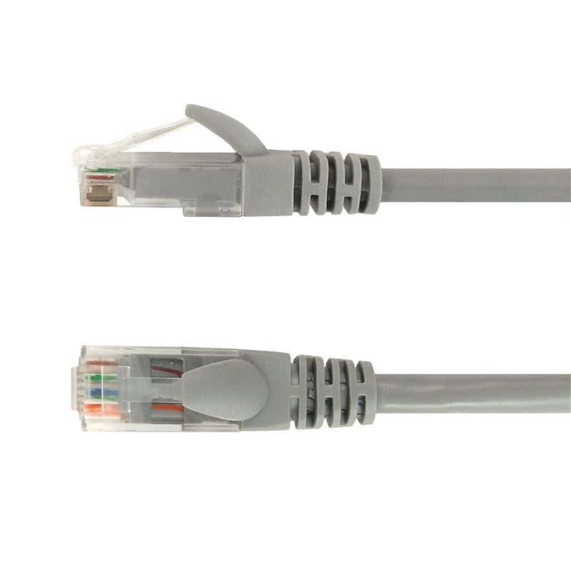 RJ45 Cat6 550MHz Molded Patch Cable - Premium Fluke® Patch Cable Certified - CMR Riser Rated - Grey