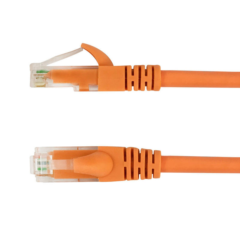RJ45 Cat6 550MHz Molded Patch Cable - Premium Fluke® Patch Cable Certified - CMR Riser Rated - Orange