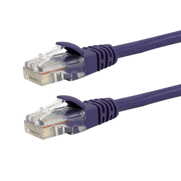 RJ45 Cat6 550MHz Molded Patch Cable - Premium Fluke® Patch Cable Certified - CMR Riser Rated - Purple