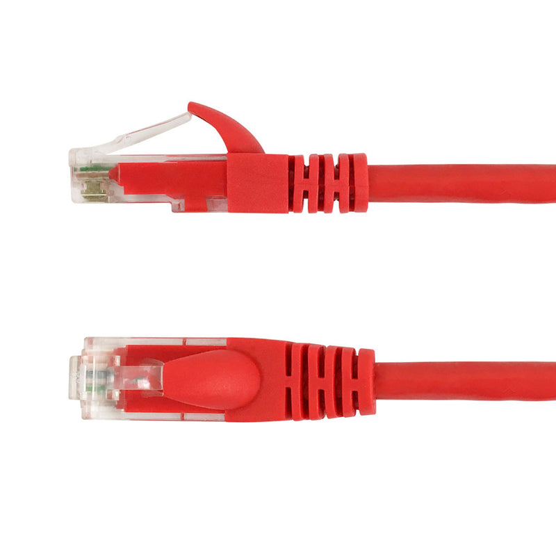 RJ45 Cat6 550MHz Molded Patch Cable - Premium Fluke® Patch Cable Certified - CMR Riser Rated - Red